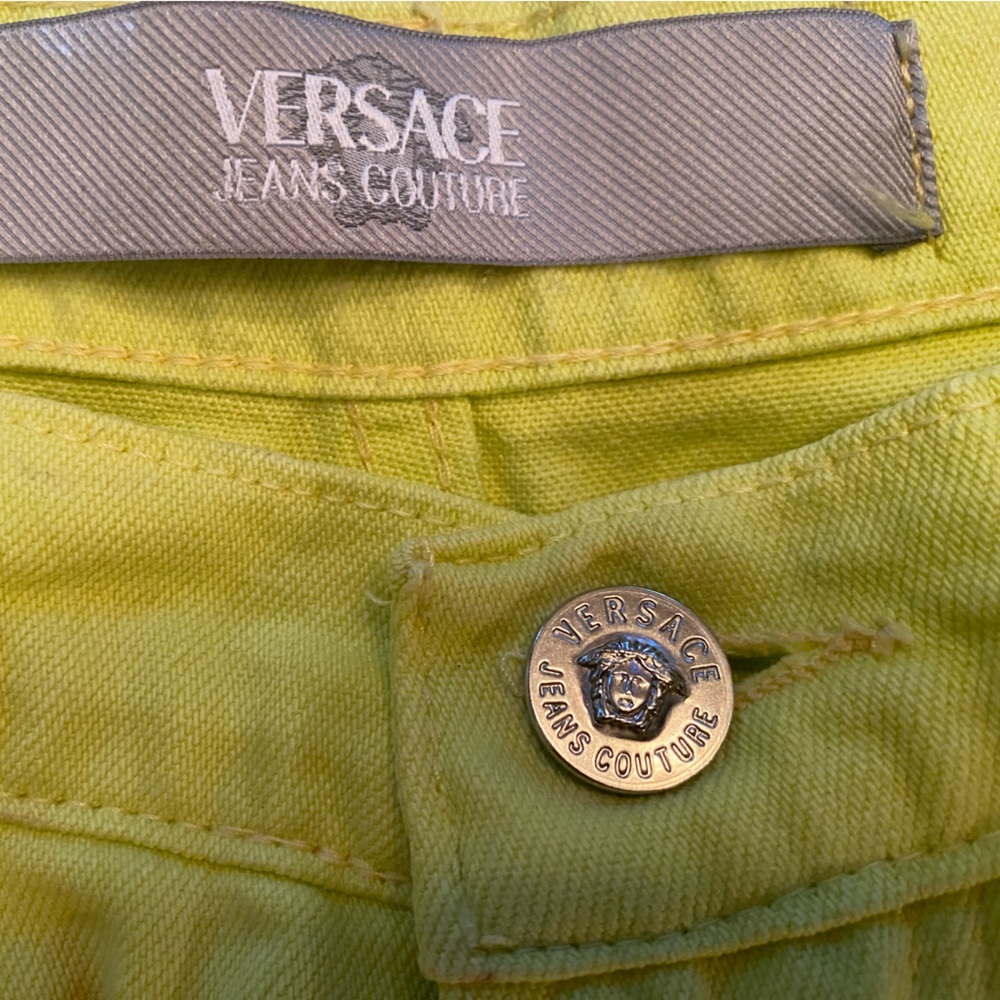 VERSACE JEANS COUTURE NEON YELLOW SIZE 30 US 44 ITALY